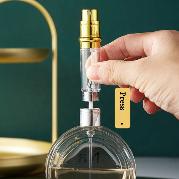 Flacon Pulvérisateur Portable en Aluminium Gravé – Rechargeable 5ml/8ml/10ml