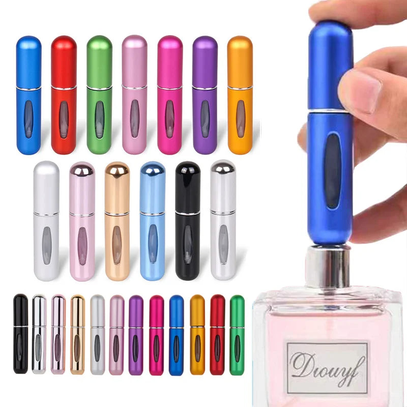 Flacon Pulvérisateur Portable en Aluminium Gravé – Rechargeable 5ml/8ml/10ml