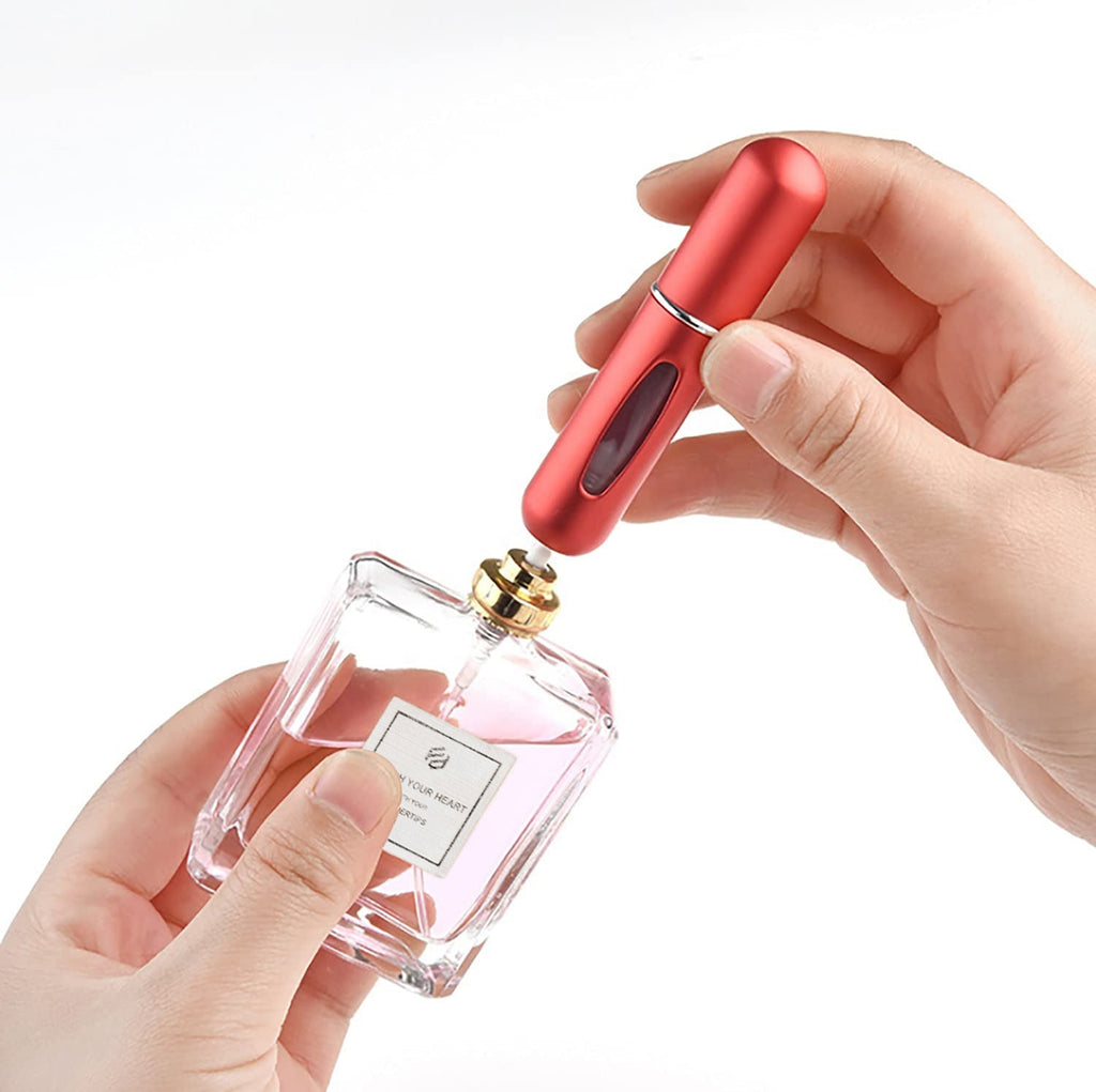 Flacon Pulvérisateur Portable en Aluminium Gravé – Rechargeable 5ml/8ml/10ml