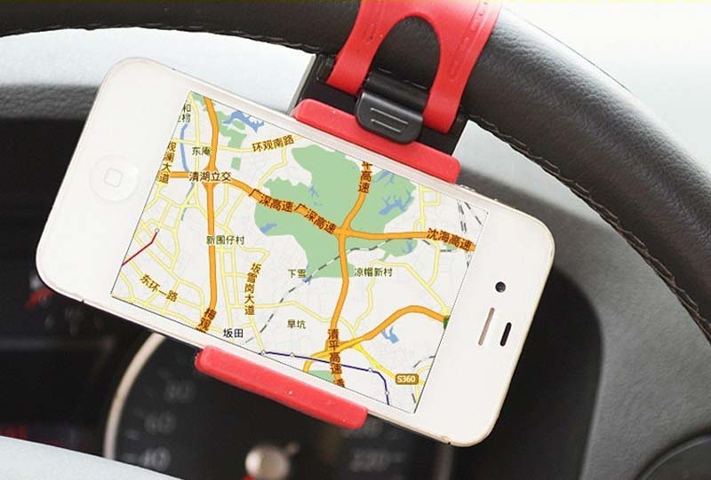 Support Téléphone sur Volant de Voiture – Clip Universel Rotatif
