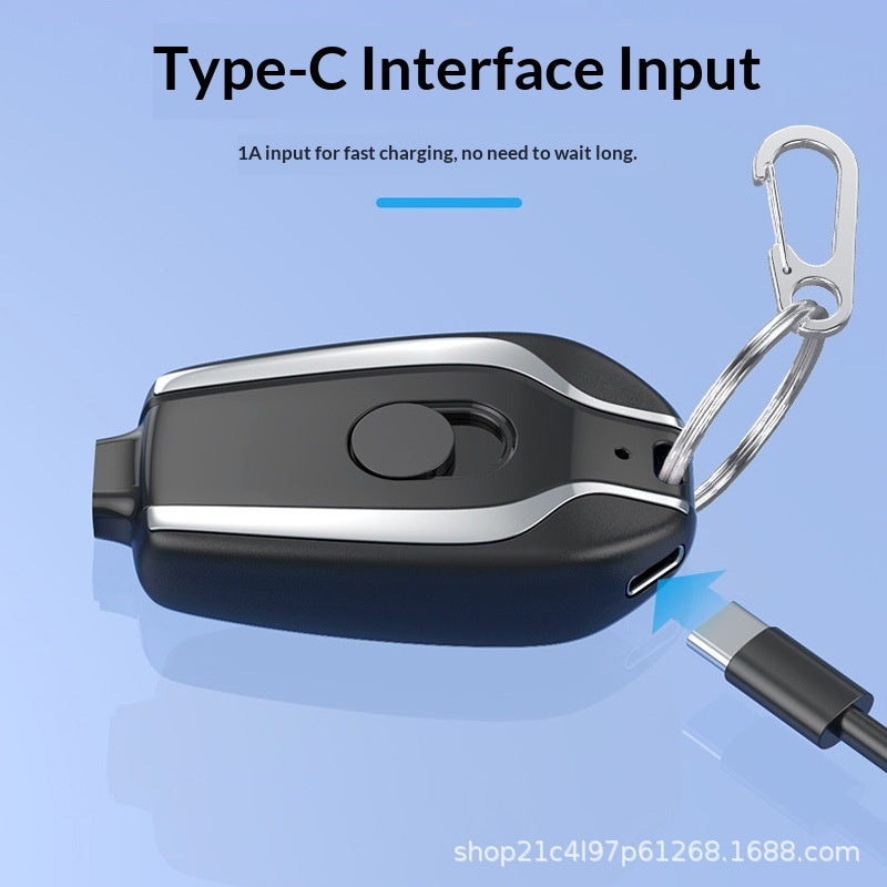 Mini Batterie Externe Porte-Clés d'Urgence – USB-C & Lightning