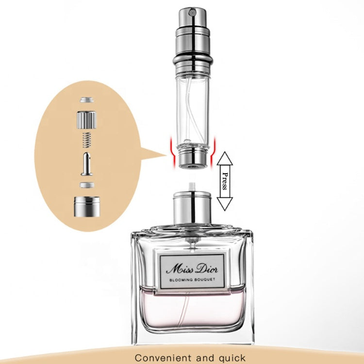 Flacon Pulvérisateur Portable en Aluminium Gravé – Rechargeable 5ml/8ml/10ml