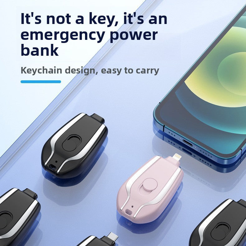 Mini Batterie Externe Porte-Clés d'Urgence – USB-C & Lightning